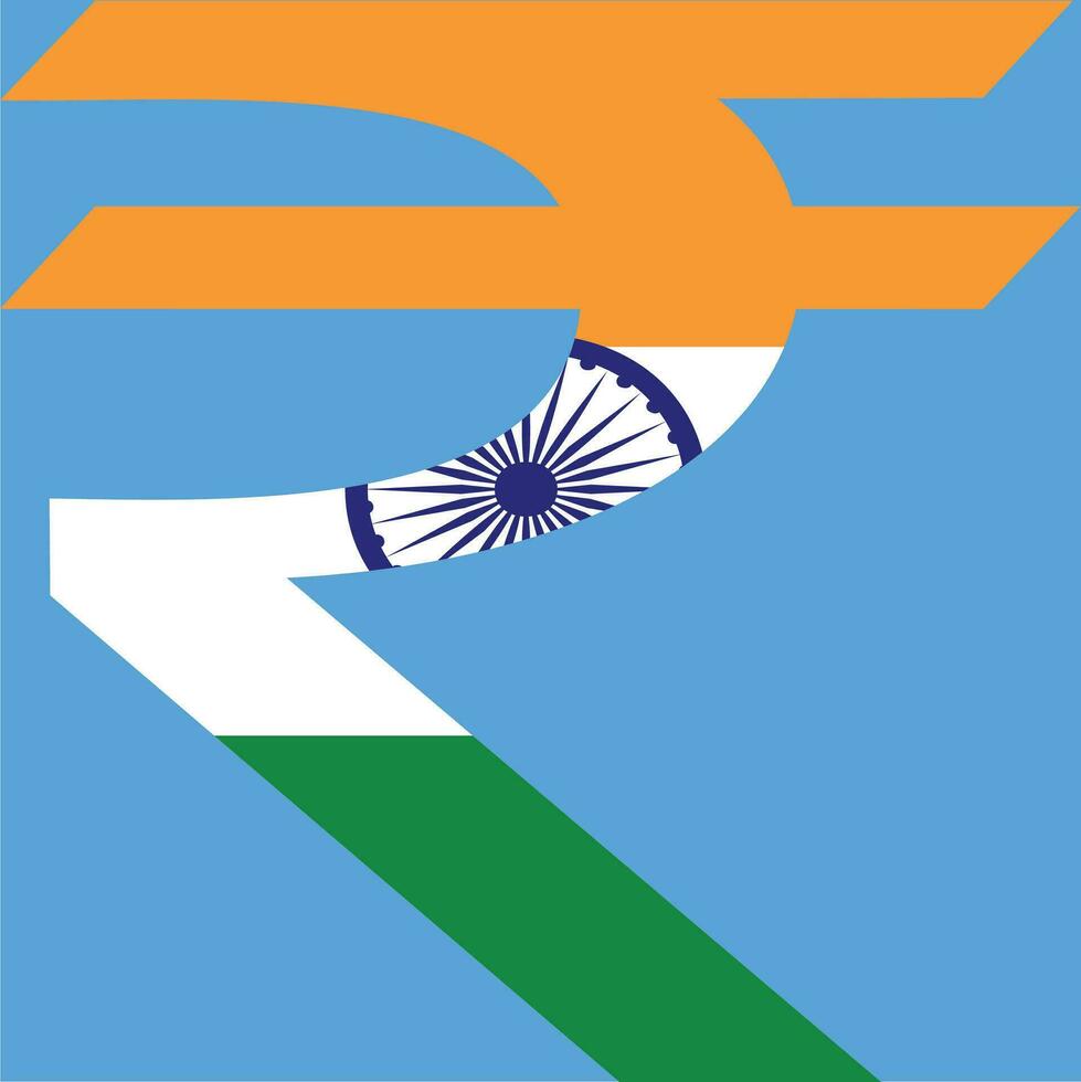 indisk rupee valuta i form av Land flagga vektor
