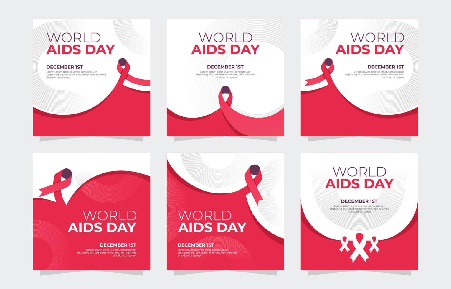 world aids day social media post vektor