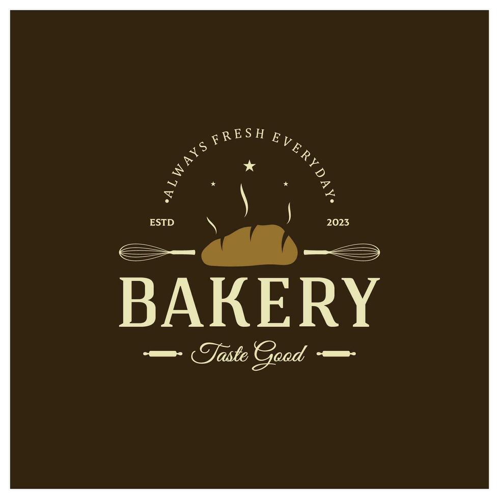 Bäckerei Logo Abzeichen retro Vektor Abbildung.für Cupcake, Bäckerei. Kuchen Jahrgang Typografie Logo Design.