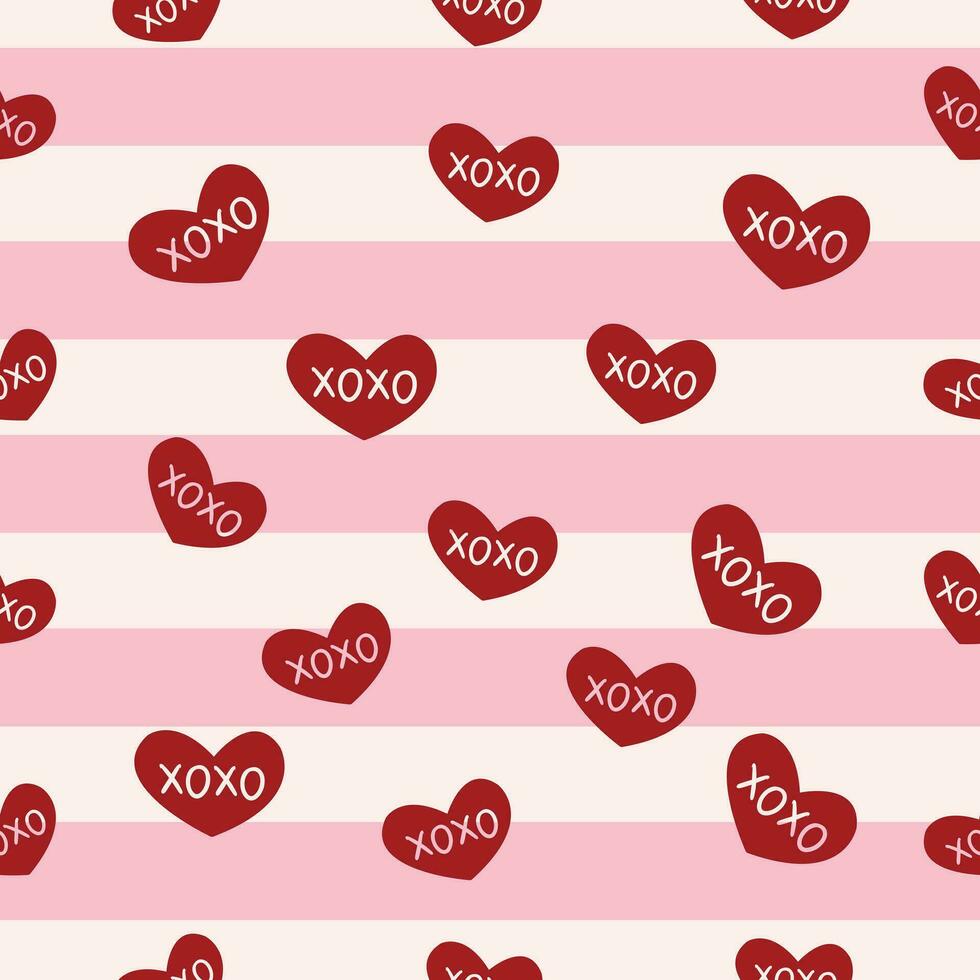 söt valentine hjärta sömlös mönster bakgrund vektor illustration