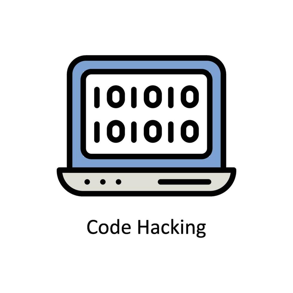 Code hacken Vektor gefüllt Gliederung Symbol Stil Illustration. eps 10 Datei