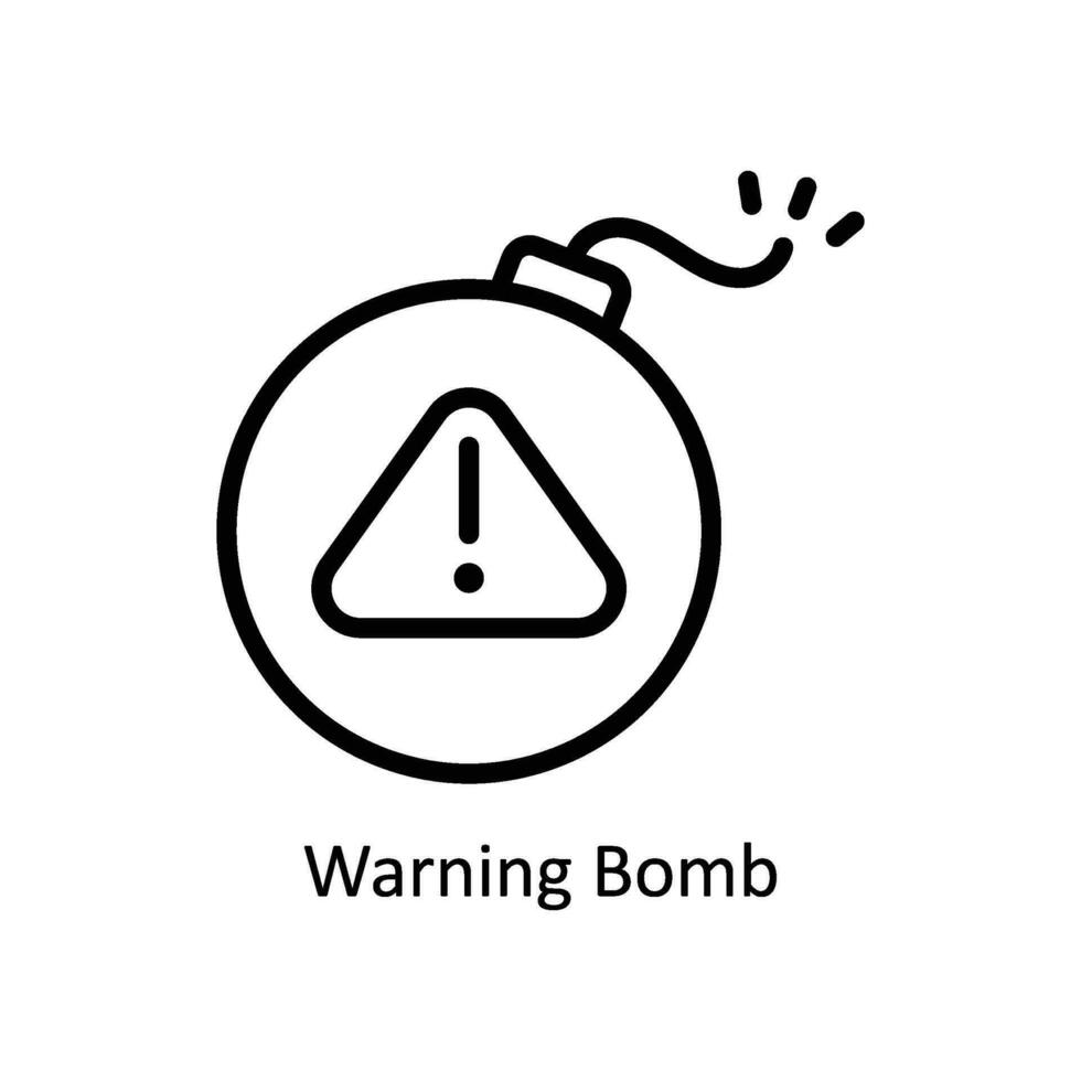 varning bomba vektor översikt ikon stil illustration. eps 10 fil