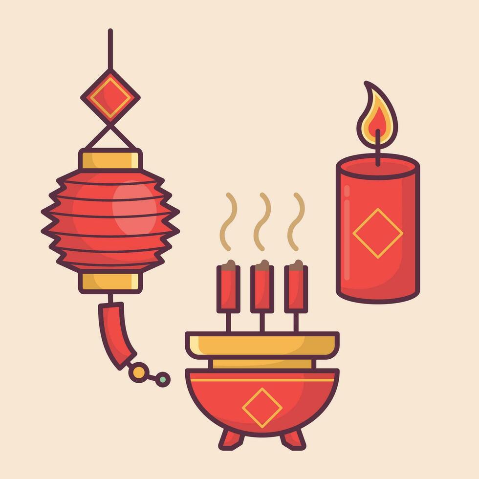 Chinesisch Mond- Neu Jahr Feier traditionell Urlaub Symbol Vektor Kunst Materialien. bunt und ordentlich Design