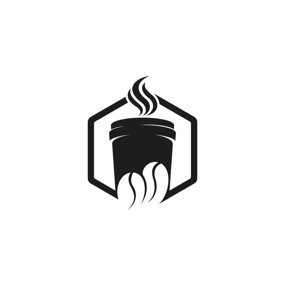 enkel och modern kaffe affär logotyp design för professionell företag. redo till använda sig av logotyp vektor konst för personlig och kommersiell varumärke. årgång, kaffe böna, kopp, varm
