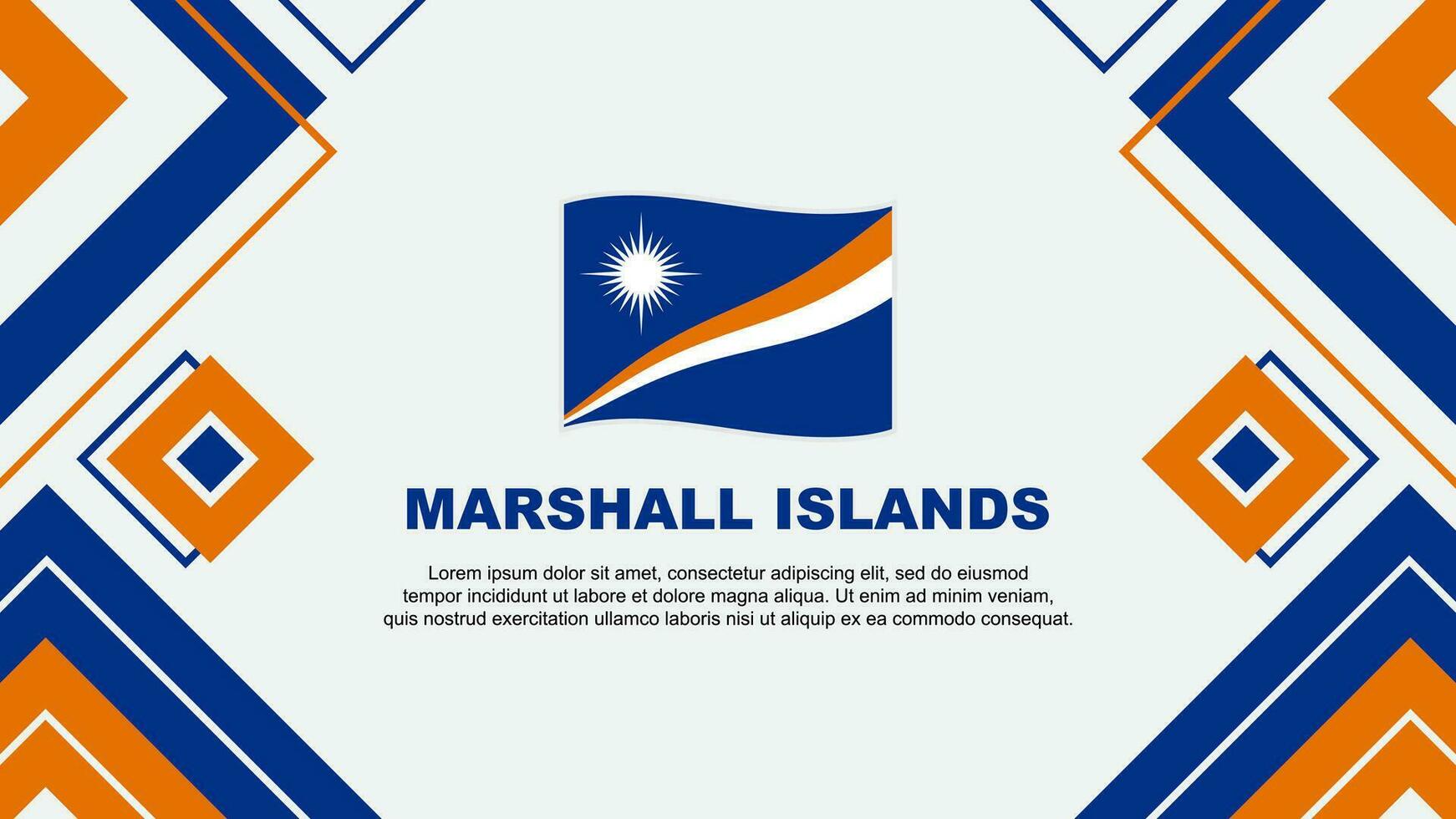 Marshall Inseln Flagge abstrakt Hintergrund Design Vorlage. Marshall Inseln Unabhängigkeit Tag Banner Hintergrund Vektor Illustration. Marshall Inseln Hintergrund