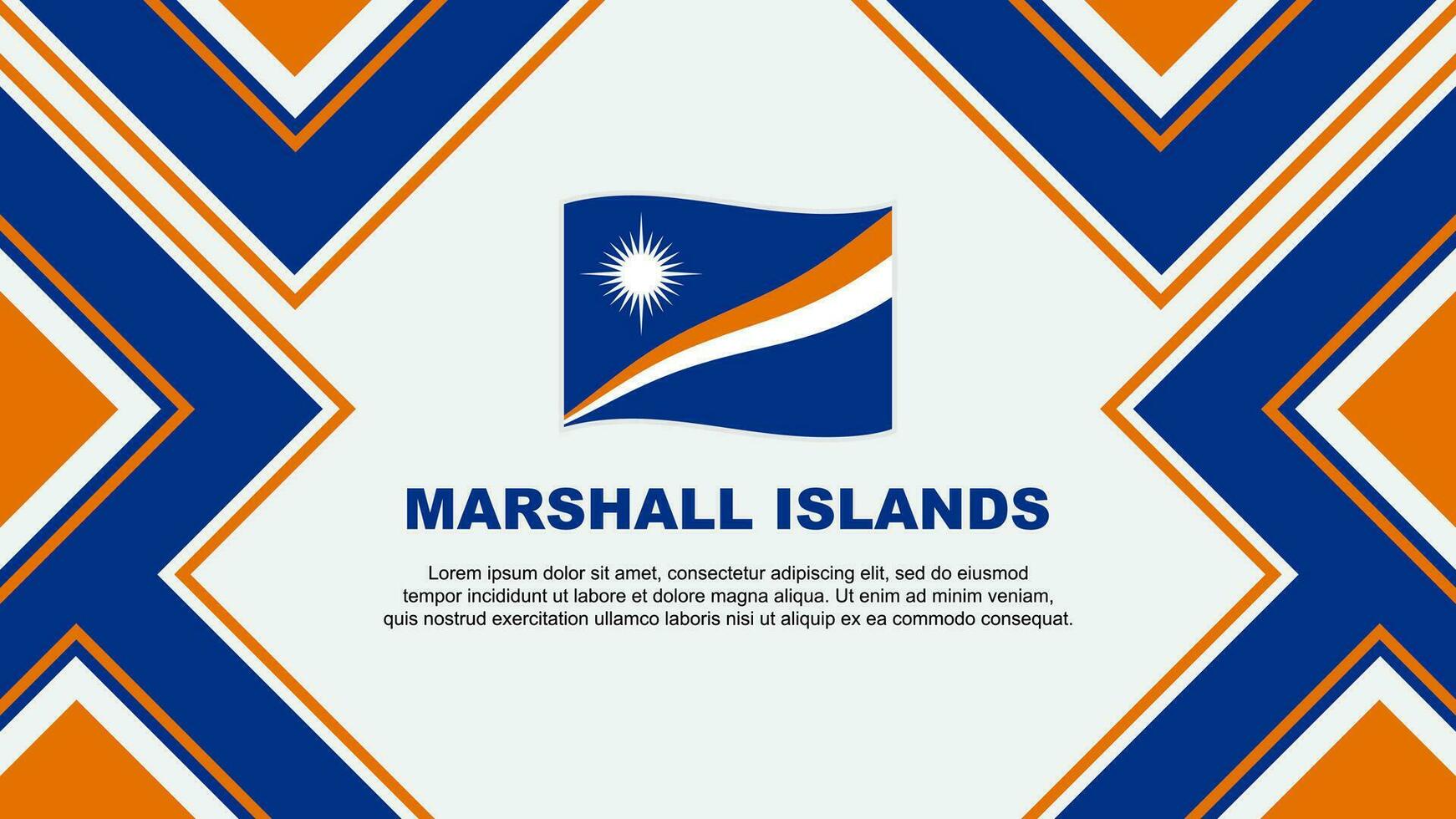 Marshall Inseln Flagge abstrakt Hintergrund Design Vorlage. Marshall Inseln Unabhängigkeit Tag Banner Hintergrund Vektor Illustration. Marshall Inseln Vektor