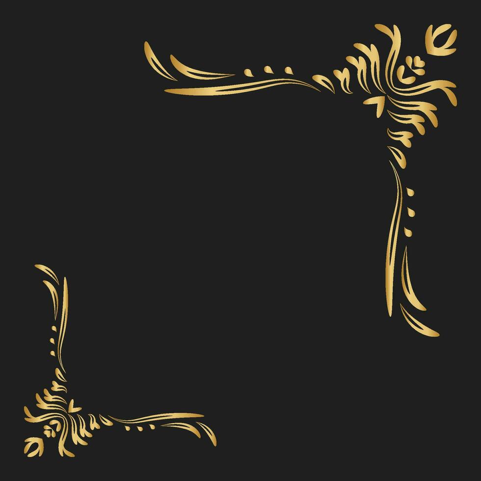 guld årgång hörn och ram vektor element. antik virvla runt delare mönster lyx prydnad. filigran design calligraphic dekoration för ram, hälsning kort, inbjudan, meny, certifikat.