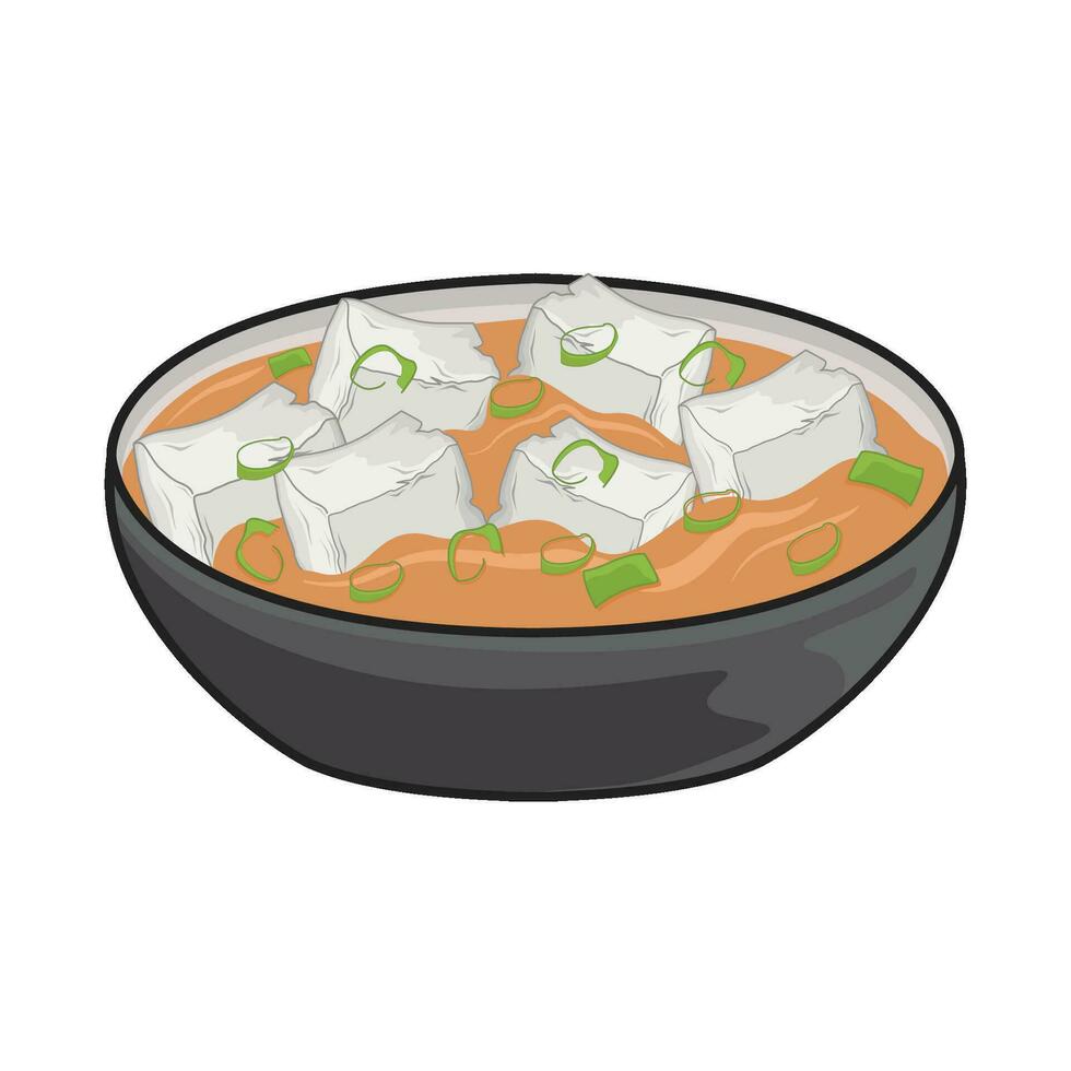 Illustration von Tofu Suppe vektor