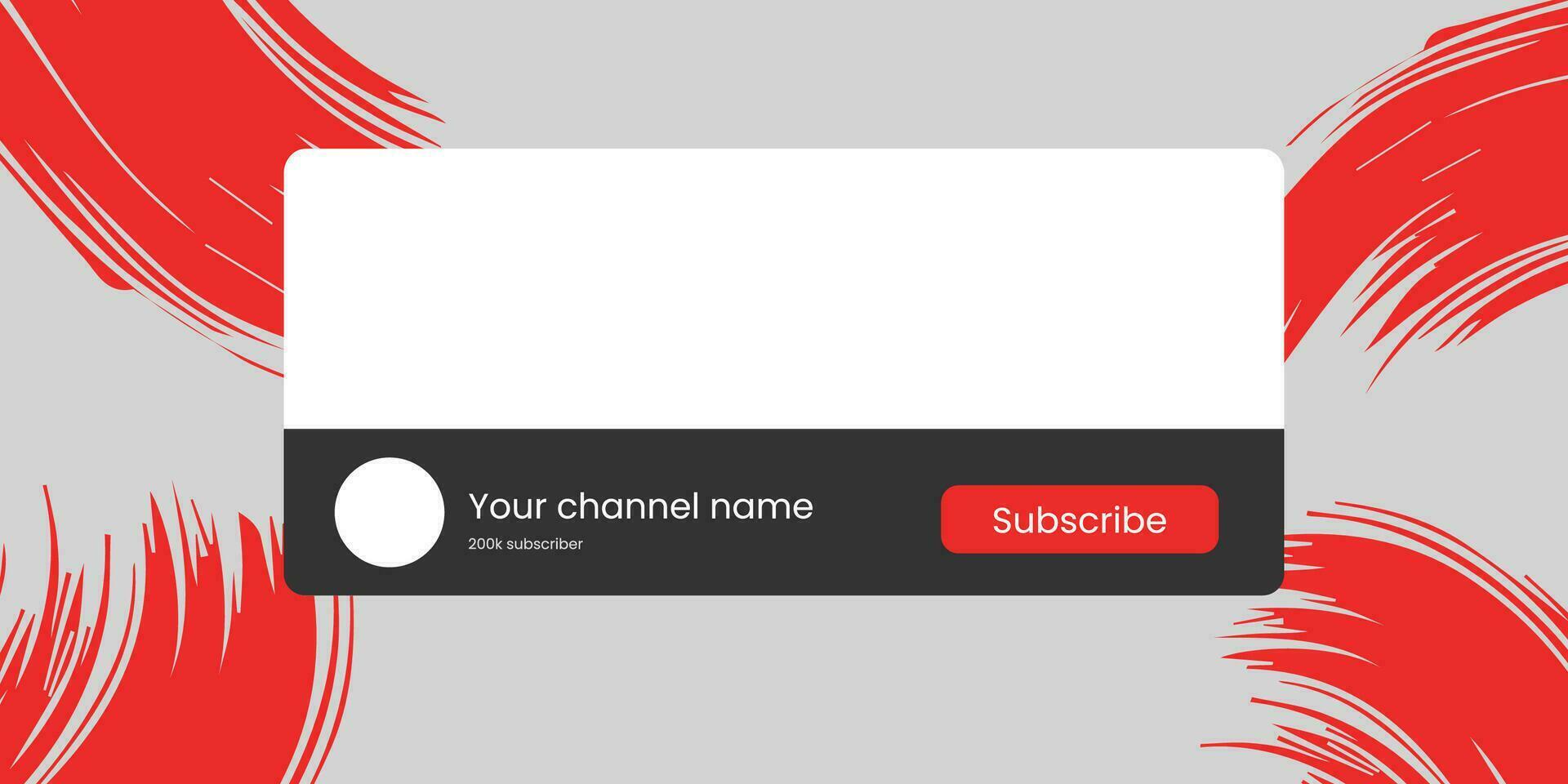 Youtube Kanal Name niedriger dritte mit Inhalt Platzhalter. Platzhalter zum Kanal Logo. Vektor Illustration