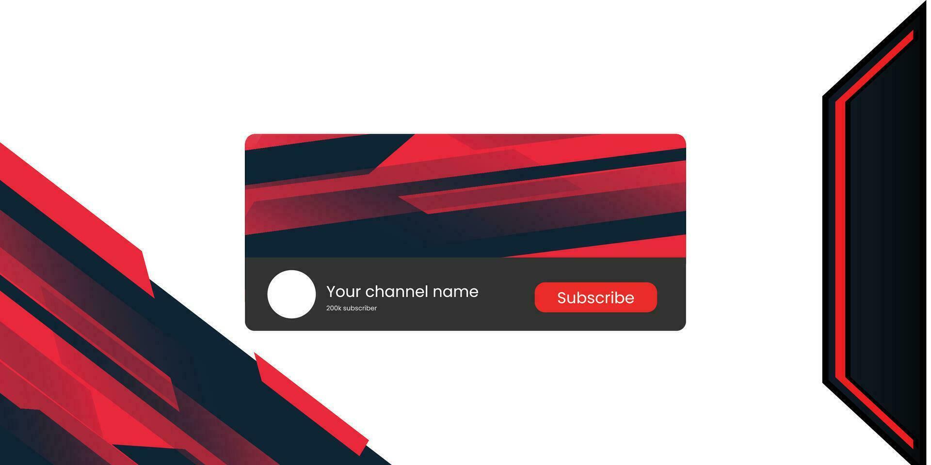 Youtube kanal gaming omslag. social media horisontell leva strömning baner. röd omslag för gaming video service. . vektor illustration