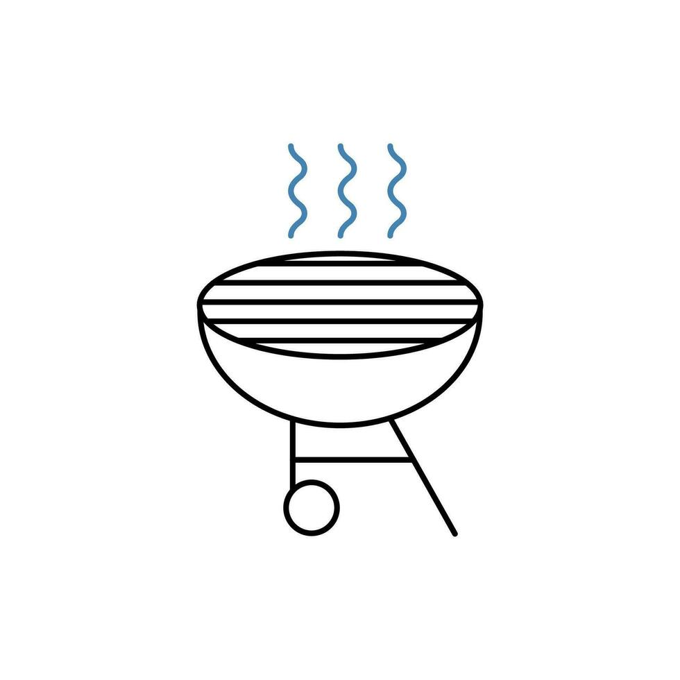 Grill Konzept Linie Symbol. einfach Element Illustration. Grill Konzept Gliederung Symbol Design. vektor