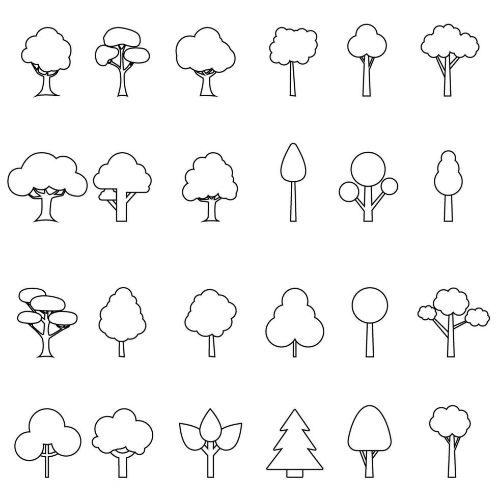 Baum Symbol Vektor Satz. Natur Illustration Zeichen Sammlung. Grün Symbol.