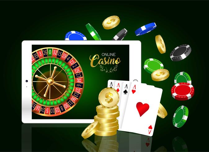 Online casino design banner. vektor
