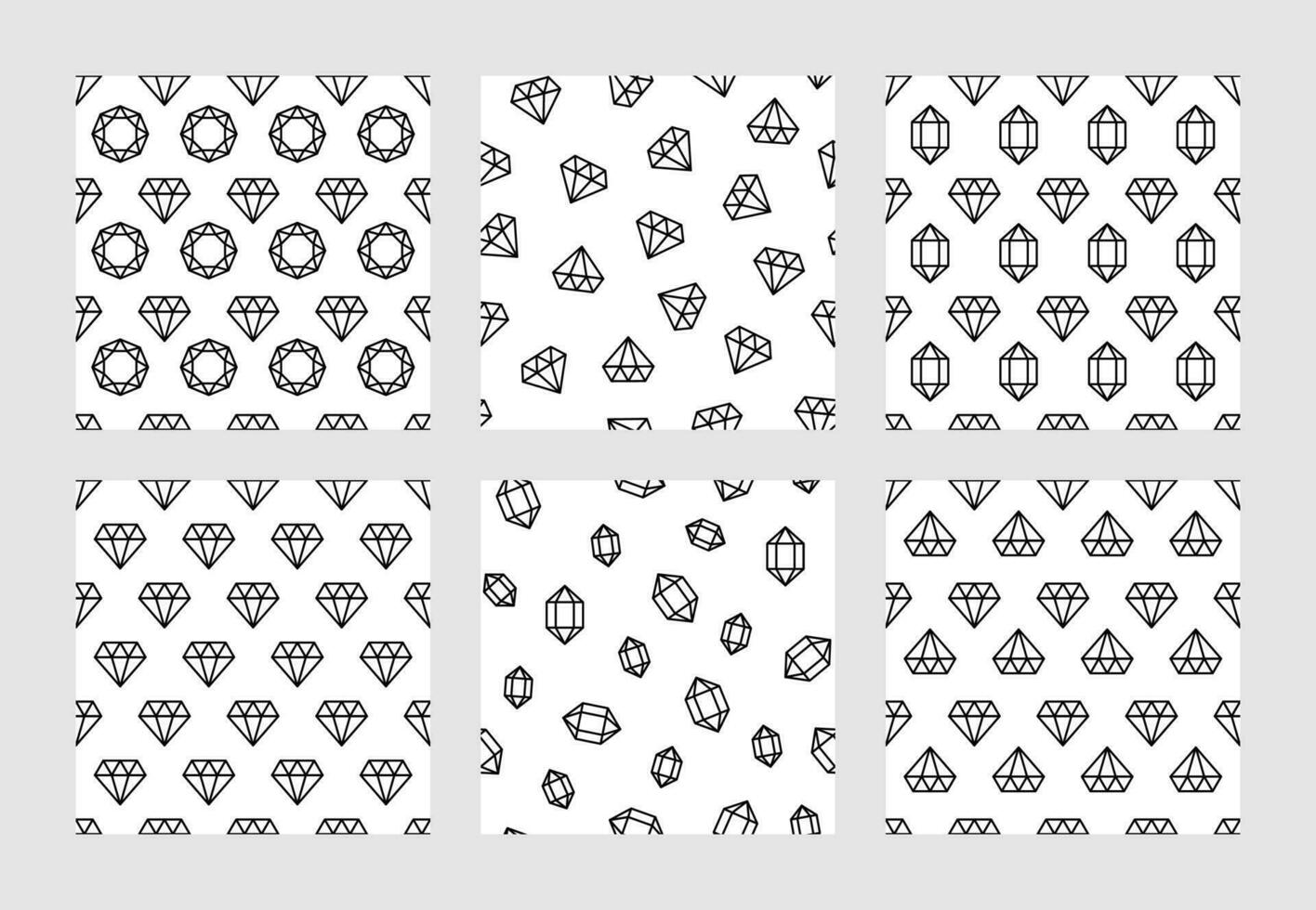 Juwel Diamant Muster. Kristall geometrisch Muster, Linie Edelstein Tapeten. Schmuck Geschäft Verpackung Papier nahtlos Luxus Textur mit editierbar Schlaganfall vektor