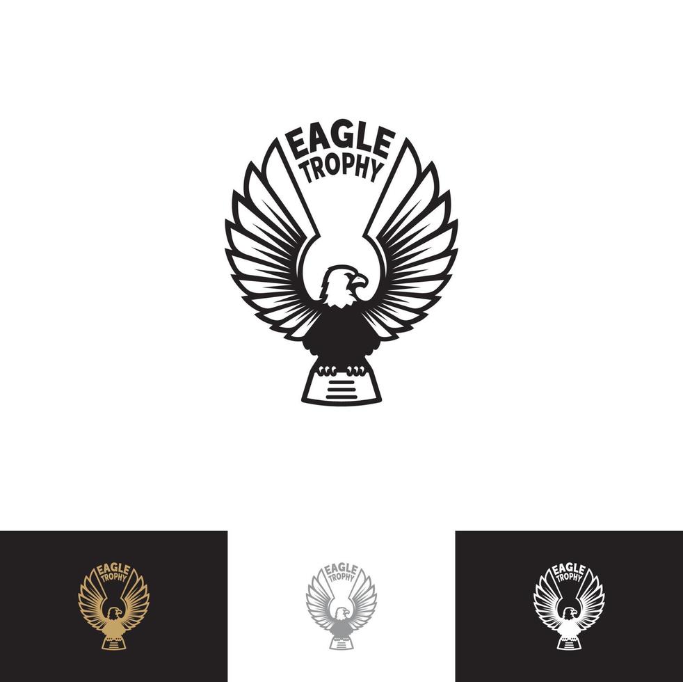 Adler-Trophäe-Logo-Vektor-Illustration, Emblem-Design editierbar für Ihr Business-Bekleidungs-Fahrrad-Motorrad vektor