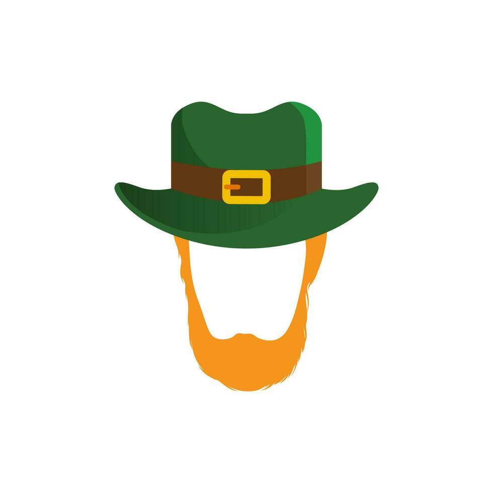 st Patricks vektor mall hatt och skägg illustration. vektor eps 10