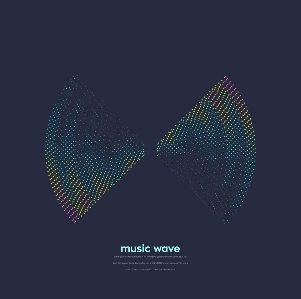 vektor ljudvåg. abstrakt färgrik digital musikutjämnare. ljudvåg graf över frekvens och spektrum vektor illustration på mörk bakgrund.