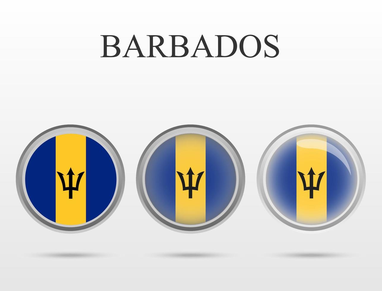 Flagge von Barbados in Form eines Kreises vektor