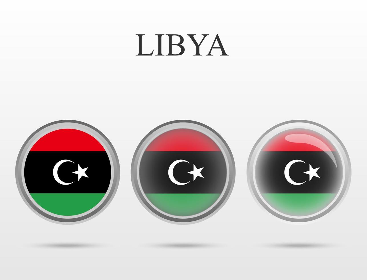 flagge von libyen in form eines kreises vektor