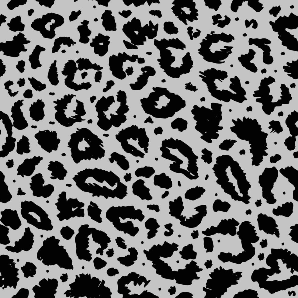seamless mönster med leopardmönster. djurtryck. gepardtryck på grå bakgrund. vektor