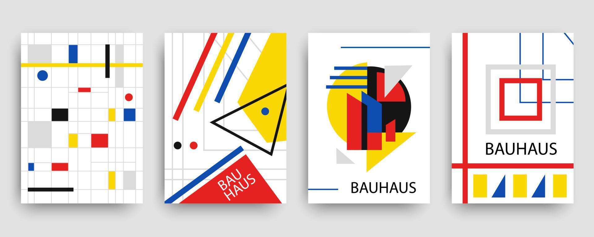 Retro-geometrisches Bauhaus, Memphis-Vorlagen-Set vektor