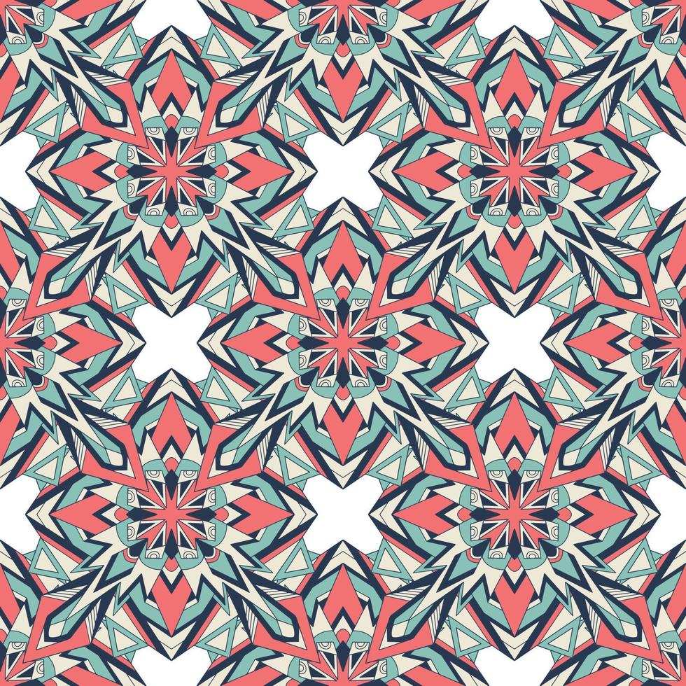 kreatives quadratisches nahtloses Muster im ethnischen Stil. einzigartiges geometrisches Vektormuster. perfekt für Bildschirmhintergrund, Website-Hintergrund, Geschenkpapier, Tapeten, Textil- und Oberflächendesign. trendige Boho-Fliese. vektor