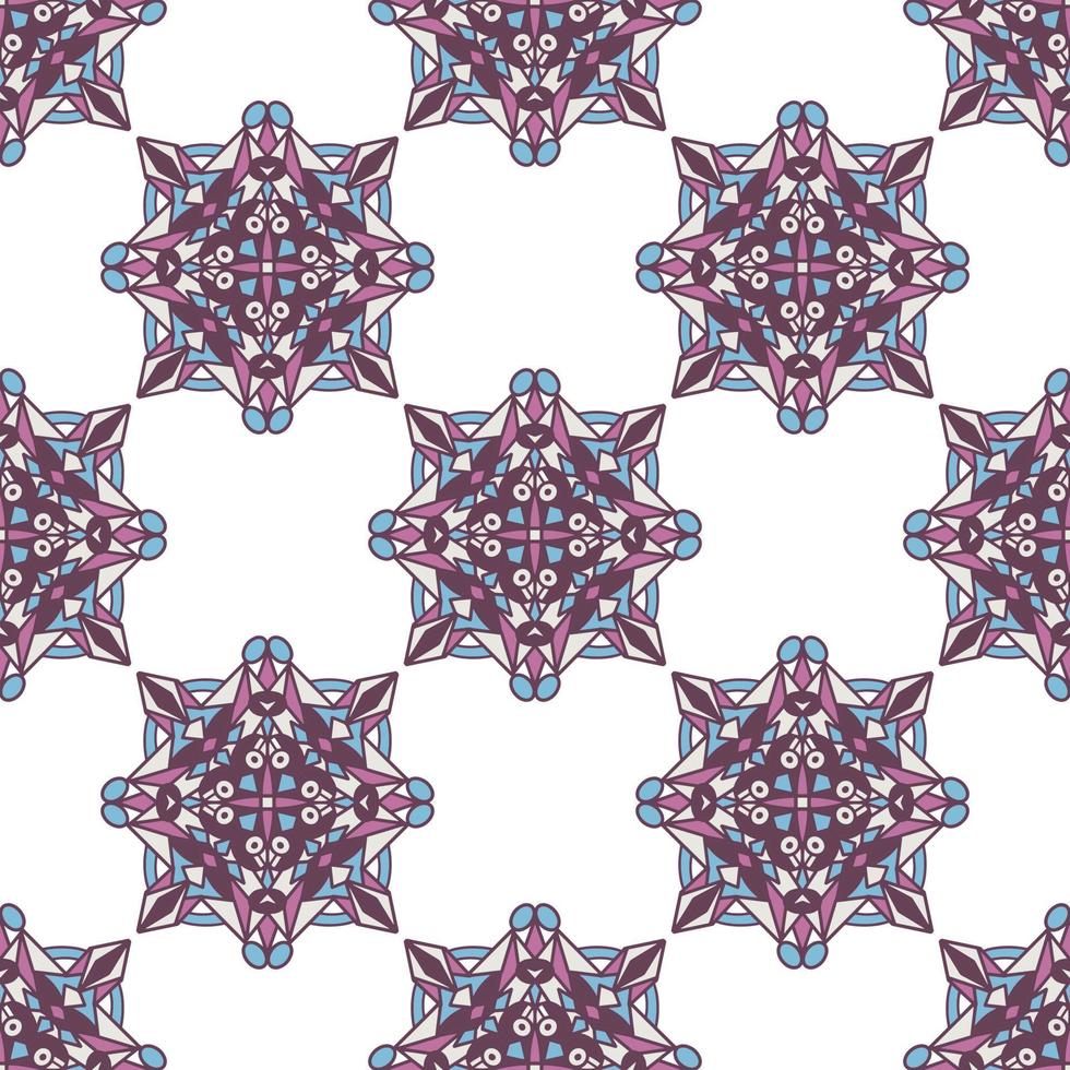 kreatives quadratisches nahtloses Muster im ethnischen Stil. einzigartiges geometrisches Vektormuster. perfekt für Bildschirmhintergrund, Website-Hintergrund, Geschenkpapier, Tapeten, Textil- und Oberflächendesign. trendige Boho-Fliese. vektor