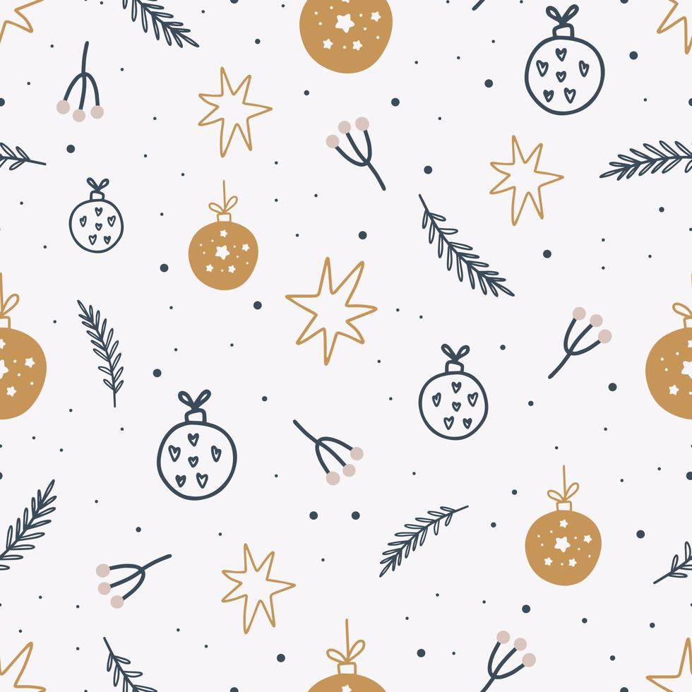 jul och nyårssymboler sömlösa mönster. söt vektorutskrift. digitalt papper. designelement vektor