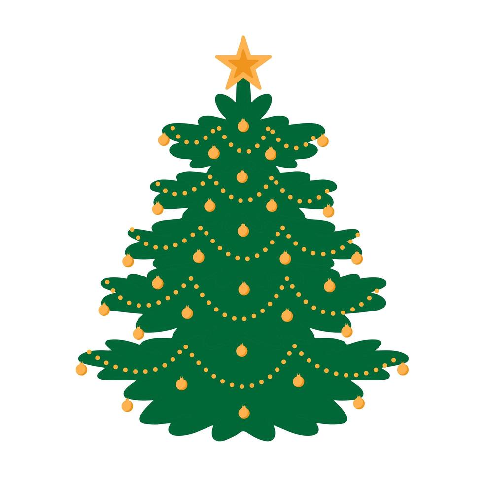 geschmückter Weihnachtsbaum. Vektor-Illustration vektor