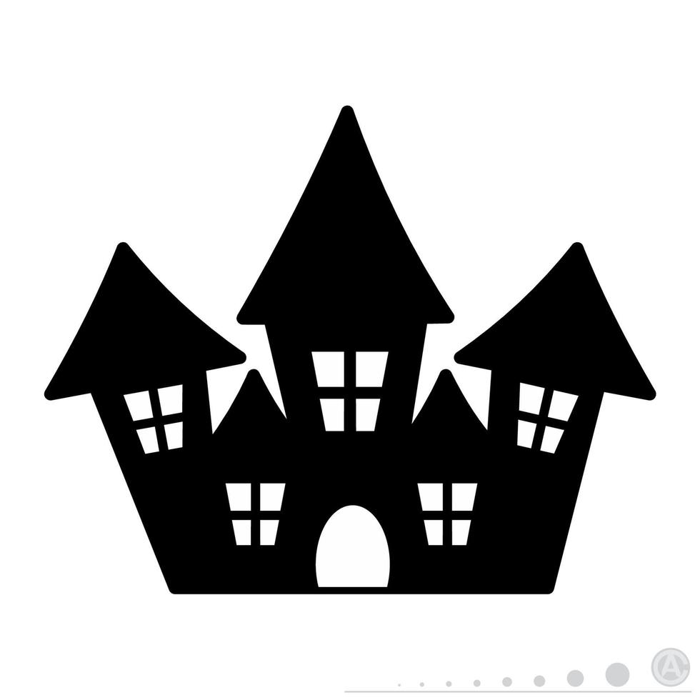 ikon vektorgrafik av hemsökt hus. ikon i svartvitt stil. vektor