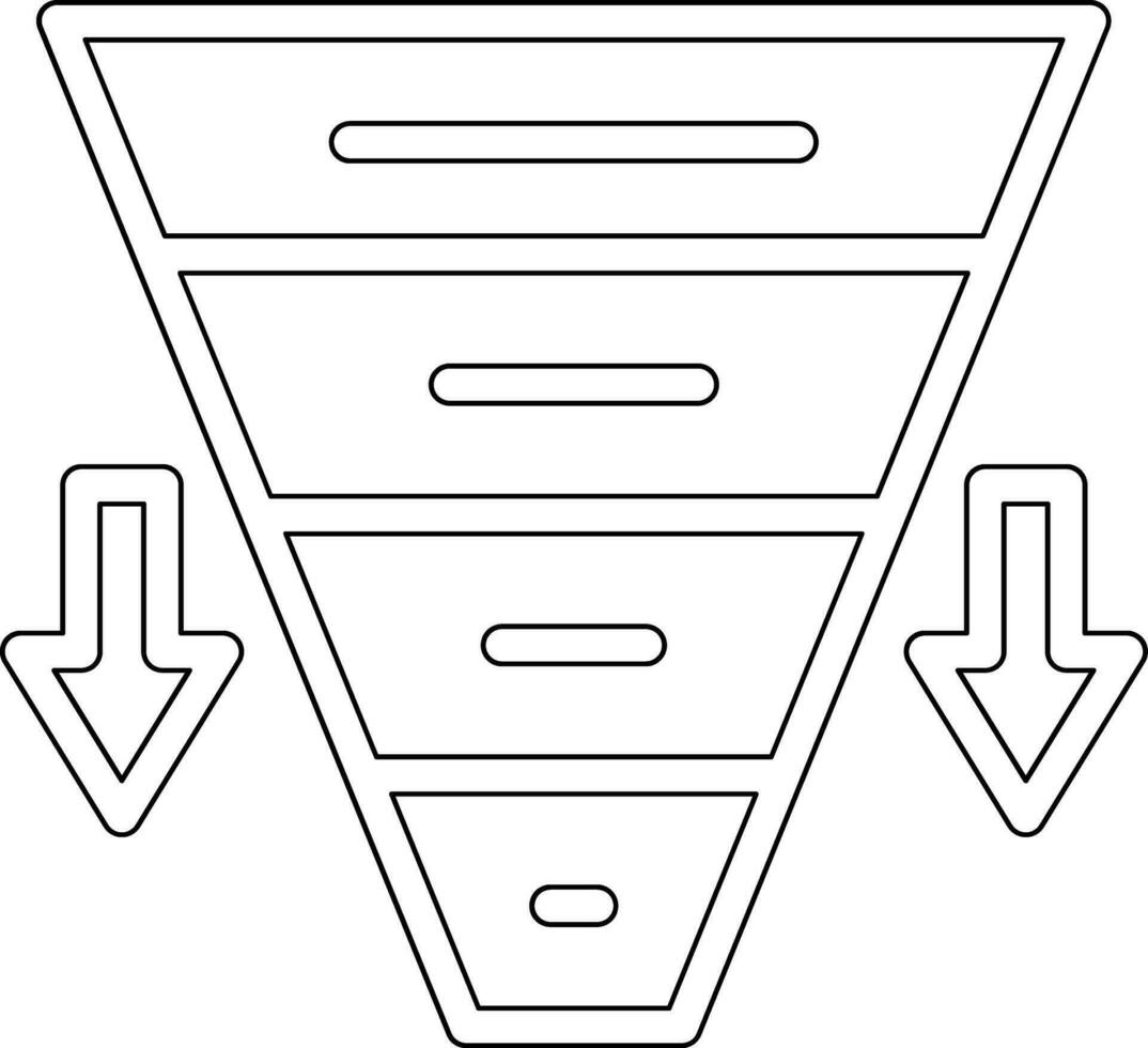 Trichter Diagramm Vektor Symbol