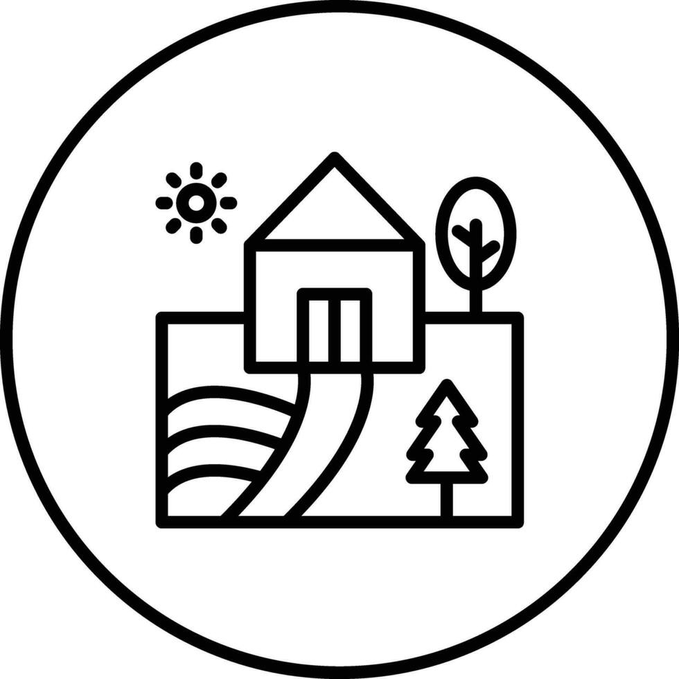 Dorf Landschaft Vektor Symbol