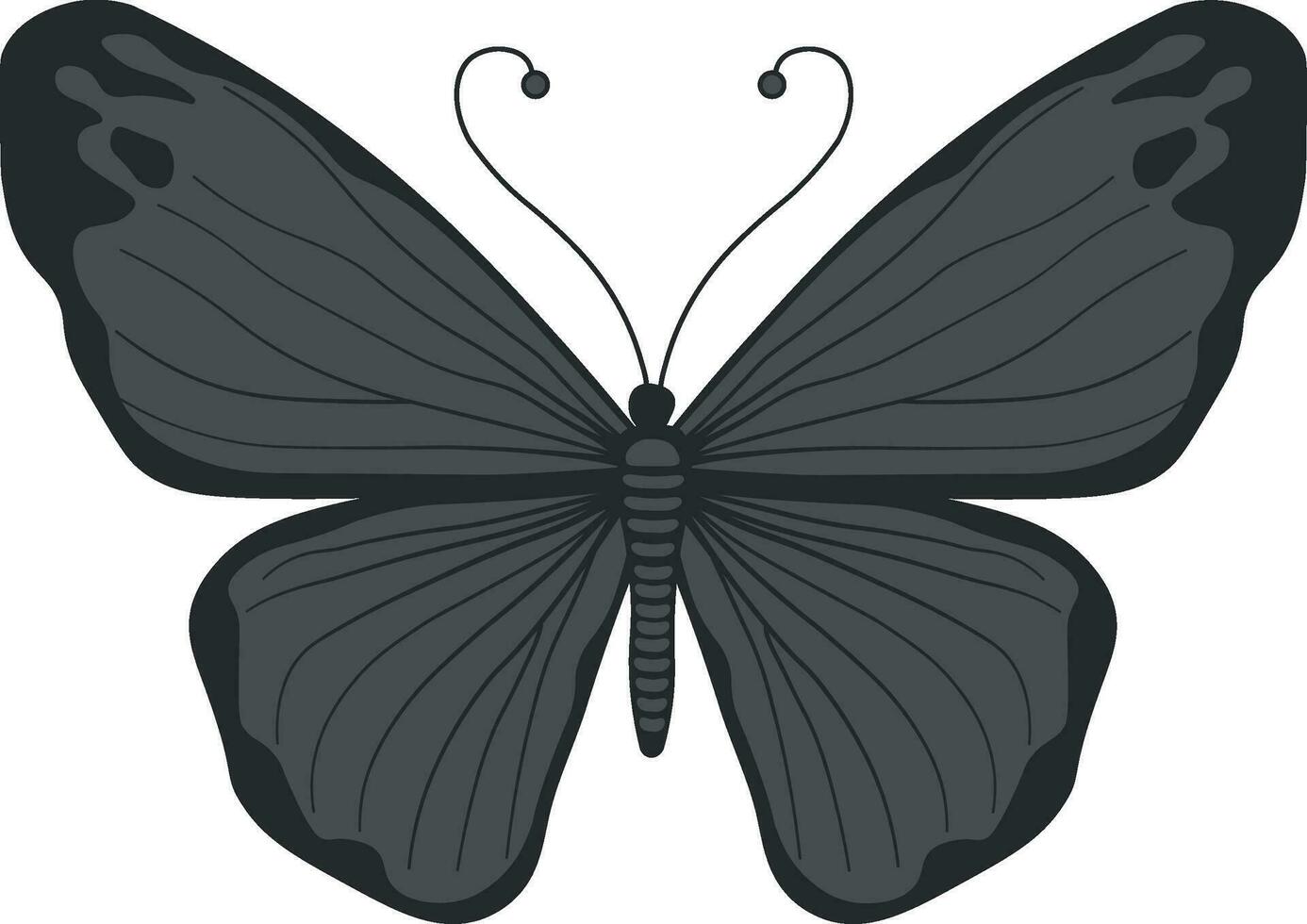 schwarz Silhouette von ein Schmetterling ohne Hintergrund vektor