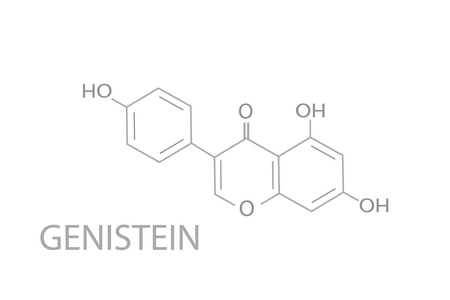 genistein molekyl skelett- kemisk formel vektor