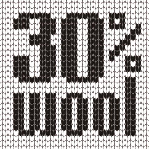 Gestrickter Text. 30 Prozent Wolle. In schwarzen und weißen Farben. Vektor-Illustration vektor