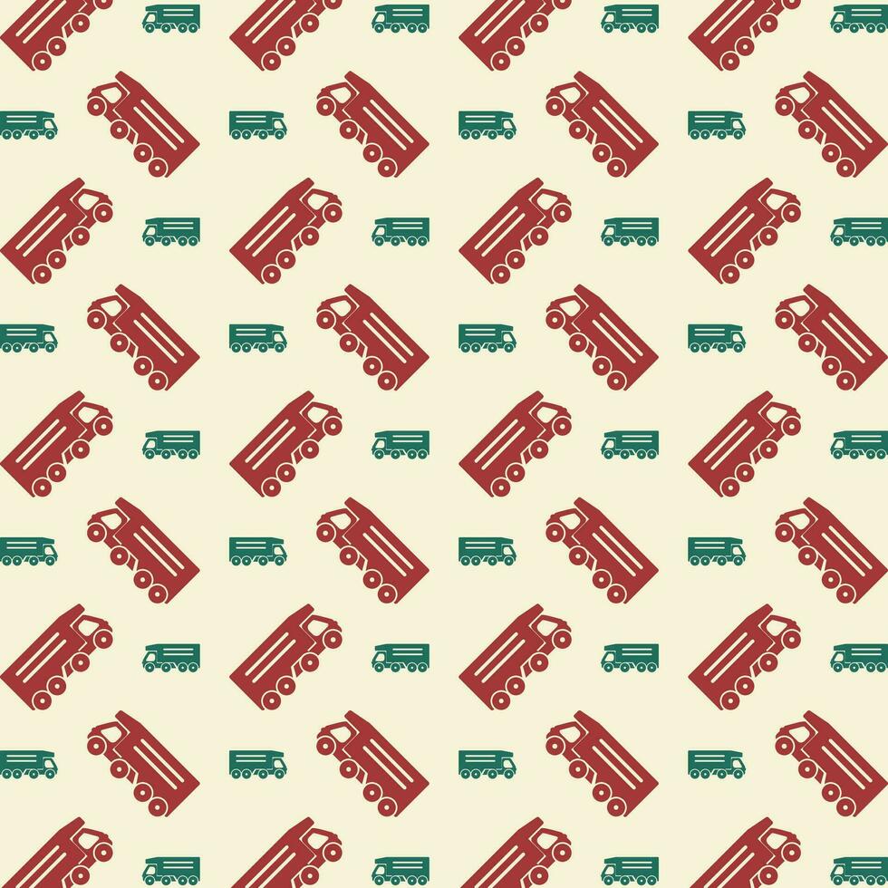 Kipper LKW rot Grün modisch Vektor Design wiederholen Muster Illustration