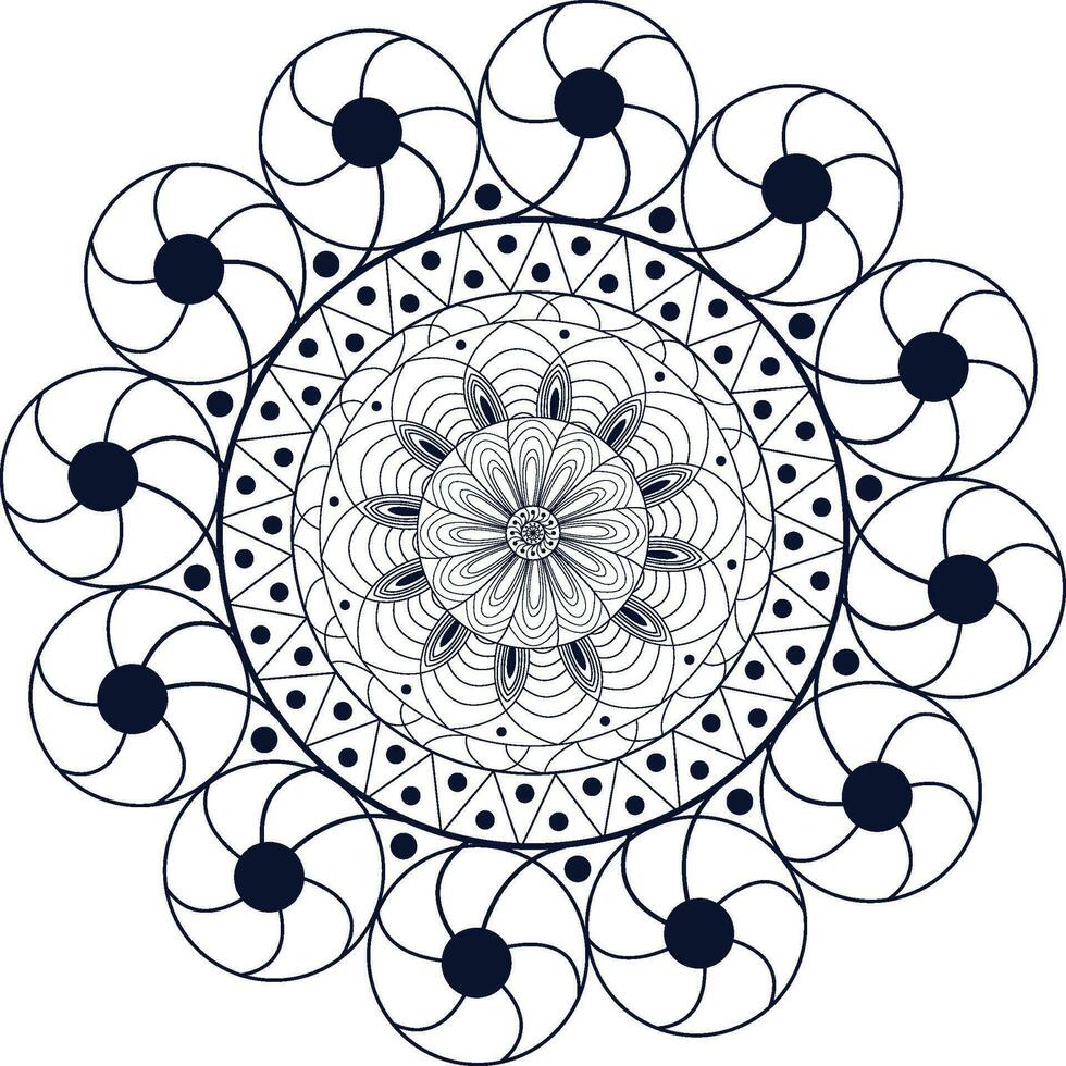abstrakt spiral mandala design spinning bakgrund. vektor