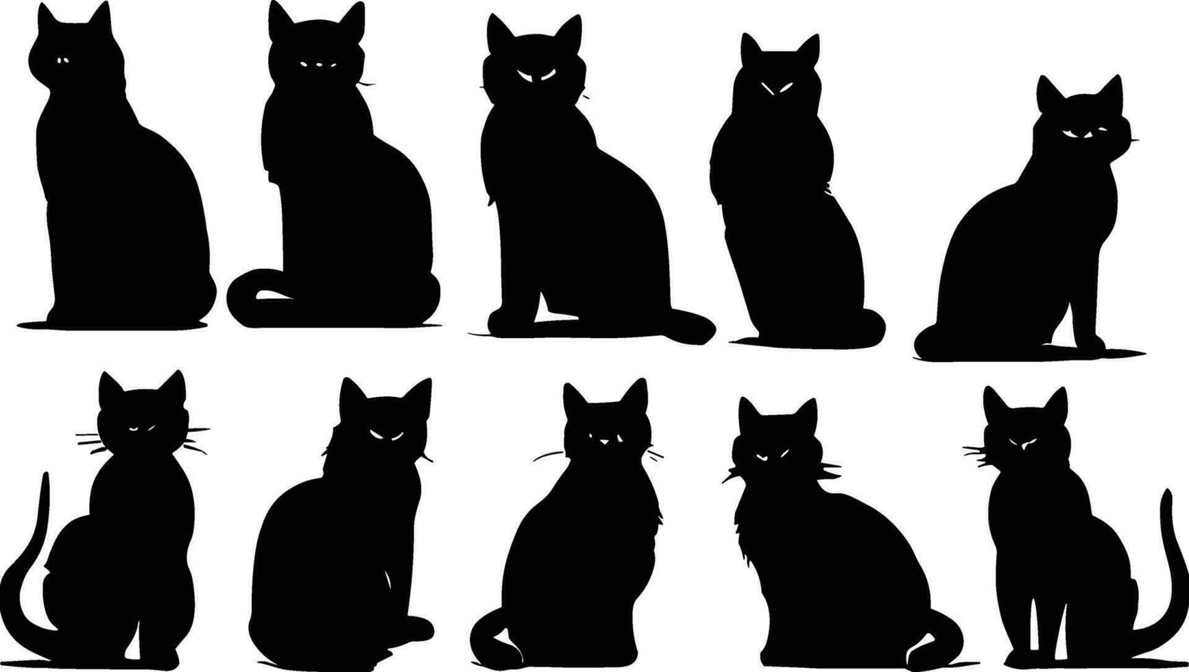 Vektor isolierte Silhouette Katze set