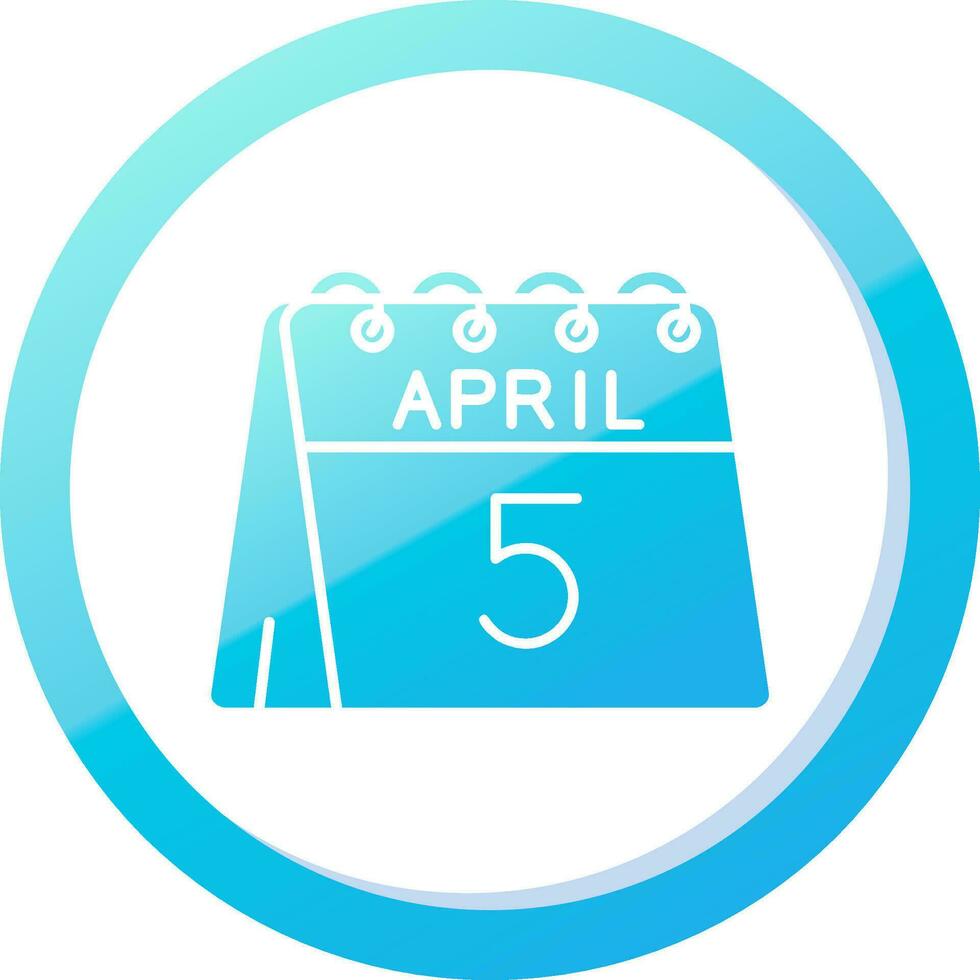 5 .. von April solide Blau Gradient Symbol vektor