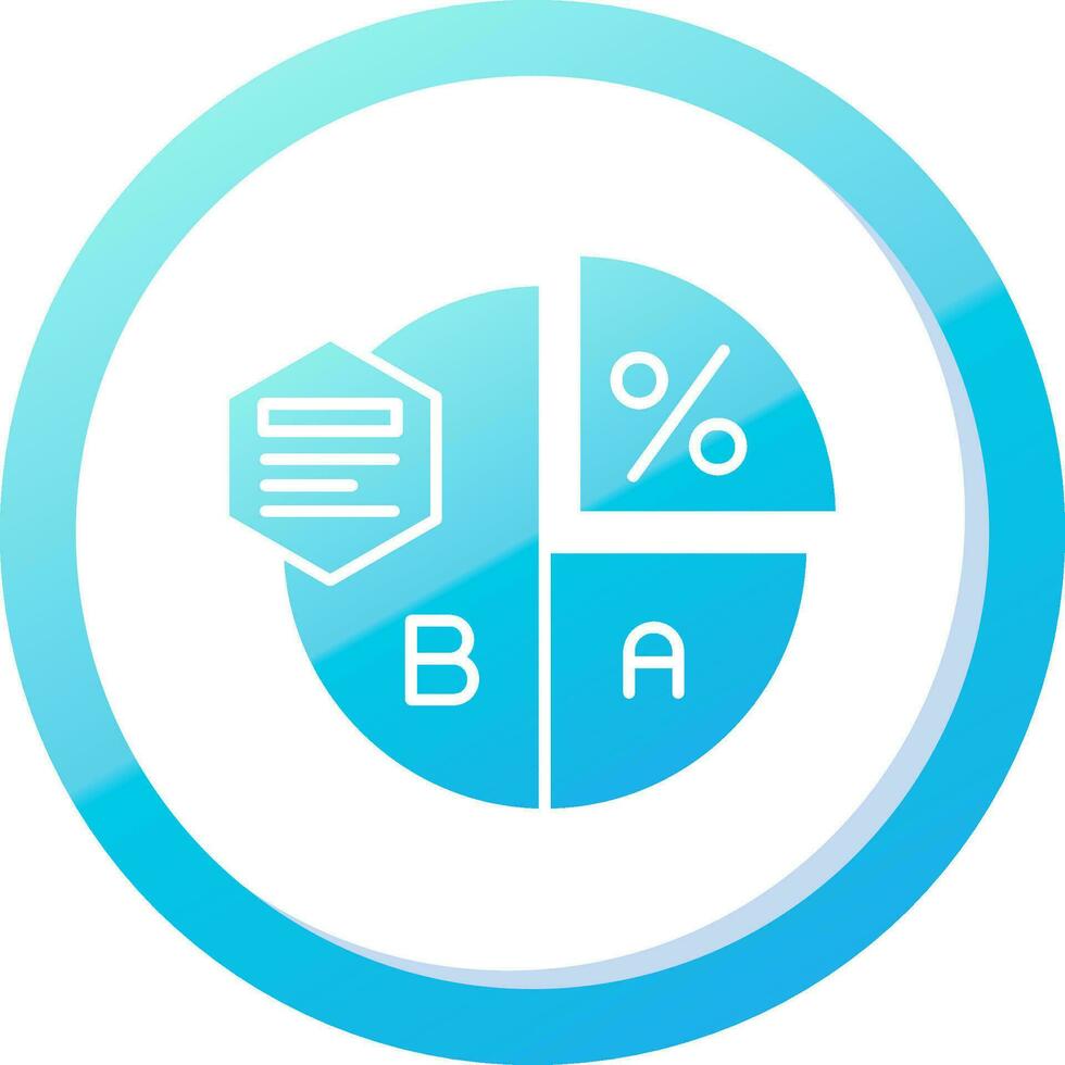 Kuchen Diagramm solide Blau Gradient Symbol vektor