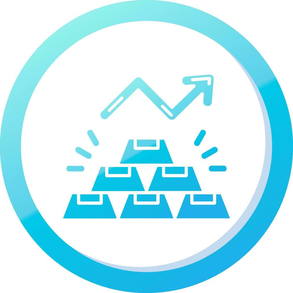 guld fast blå lutning ikon vektor