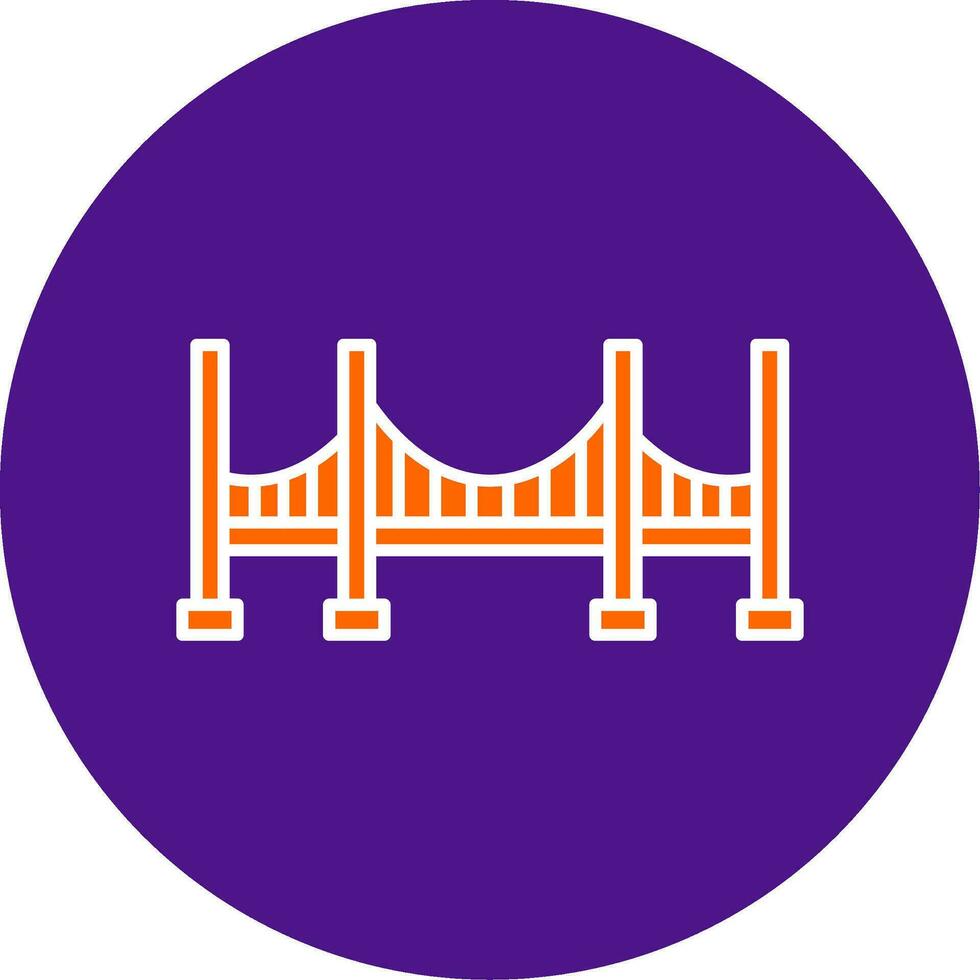 Brücke Linie gefüllt Kreis Symbol vektor