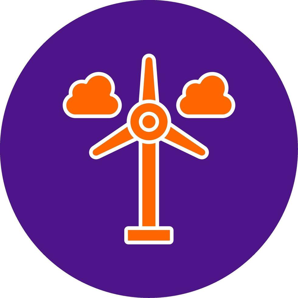Wind Turbine Linie gefüllt Kreis Symbol vektor