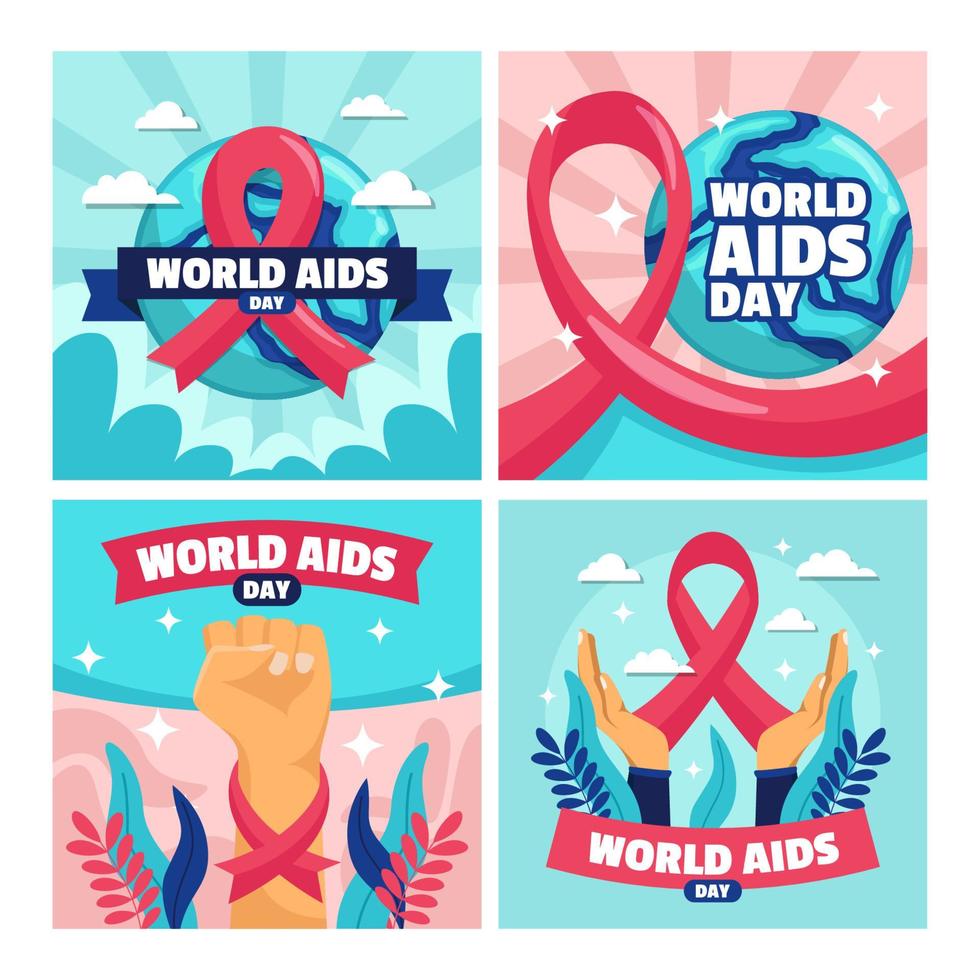 World Aids Kartensammlung vektor