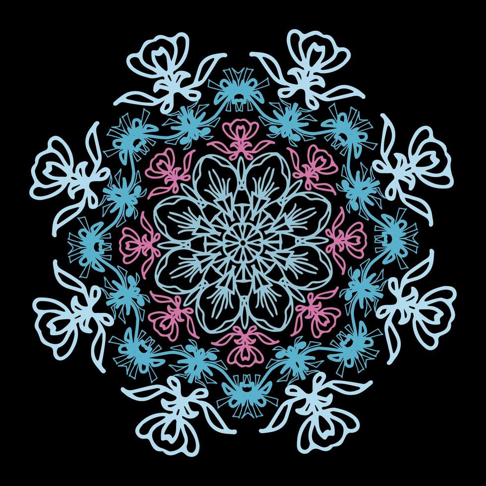 Mandala Seele blaue Farbe vektor