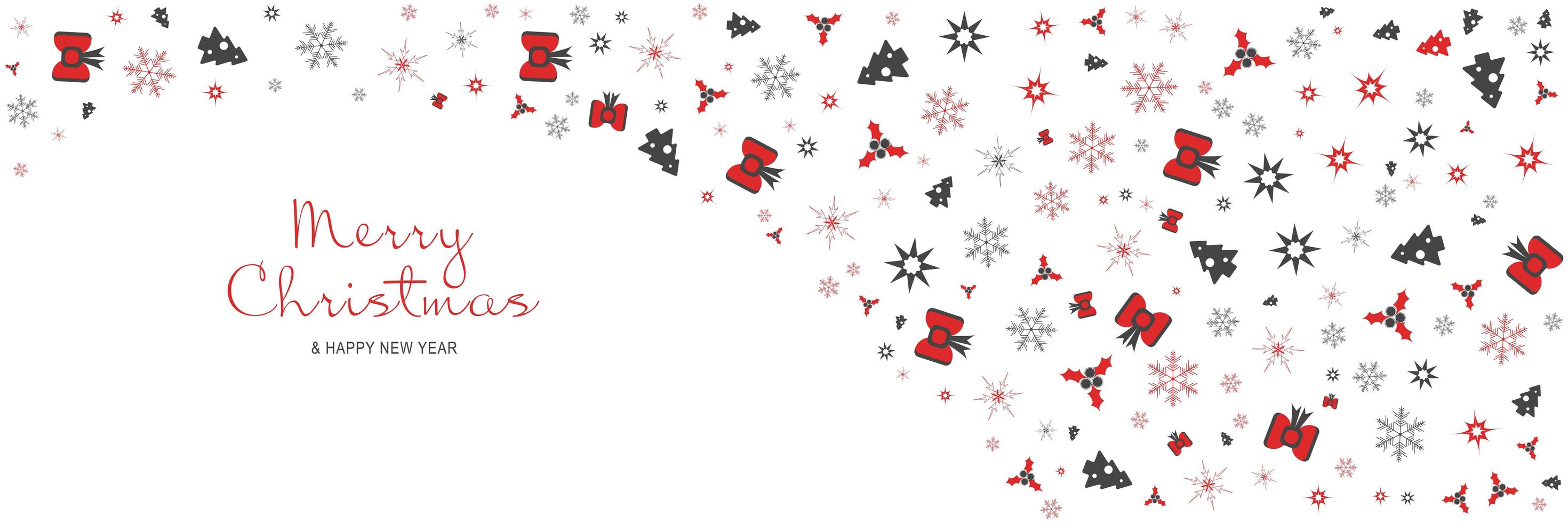 god jul och nytt år 2022 affisch. xmas minimal banner med träd, snöflingor, stjärnor mönster gränsen och text på vit bakgrund. horisontell webbrubrik. vektor illustration för gratulationskort