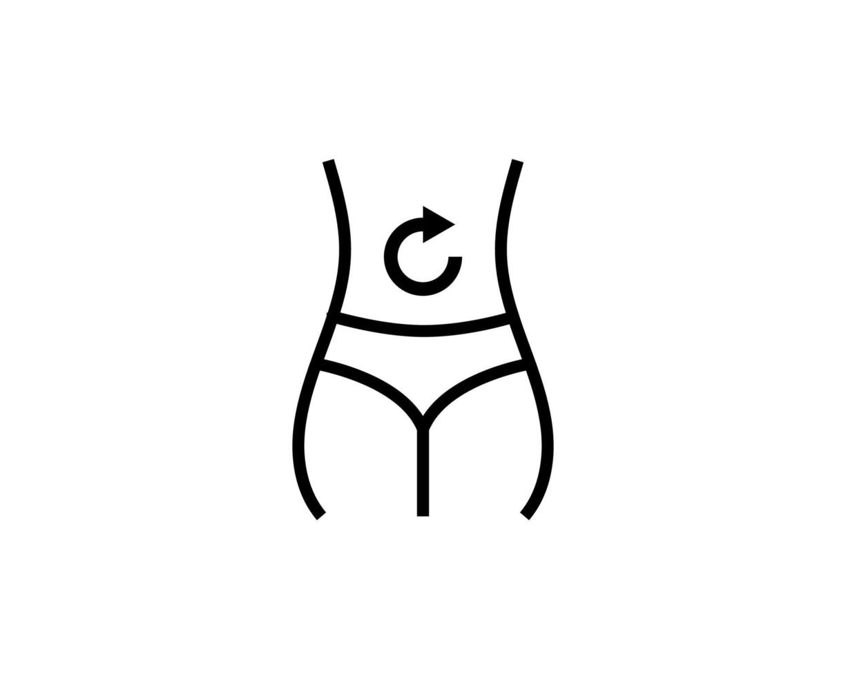 Gewichtsverlust-Symbol. schlanke Dame mit Maßband-Symbol auf weißem Hintergrund. Vektor-Illustration. eps 10 vektor