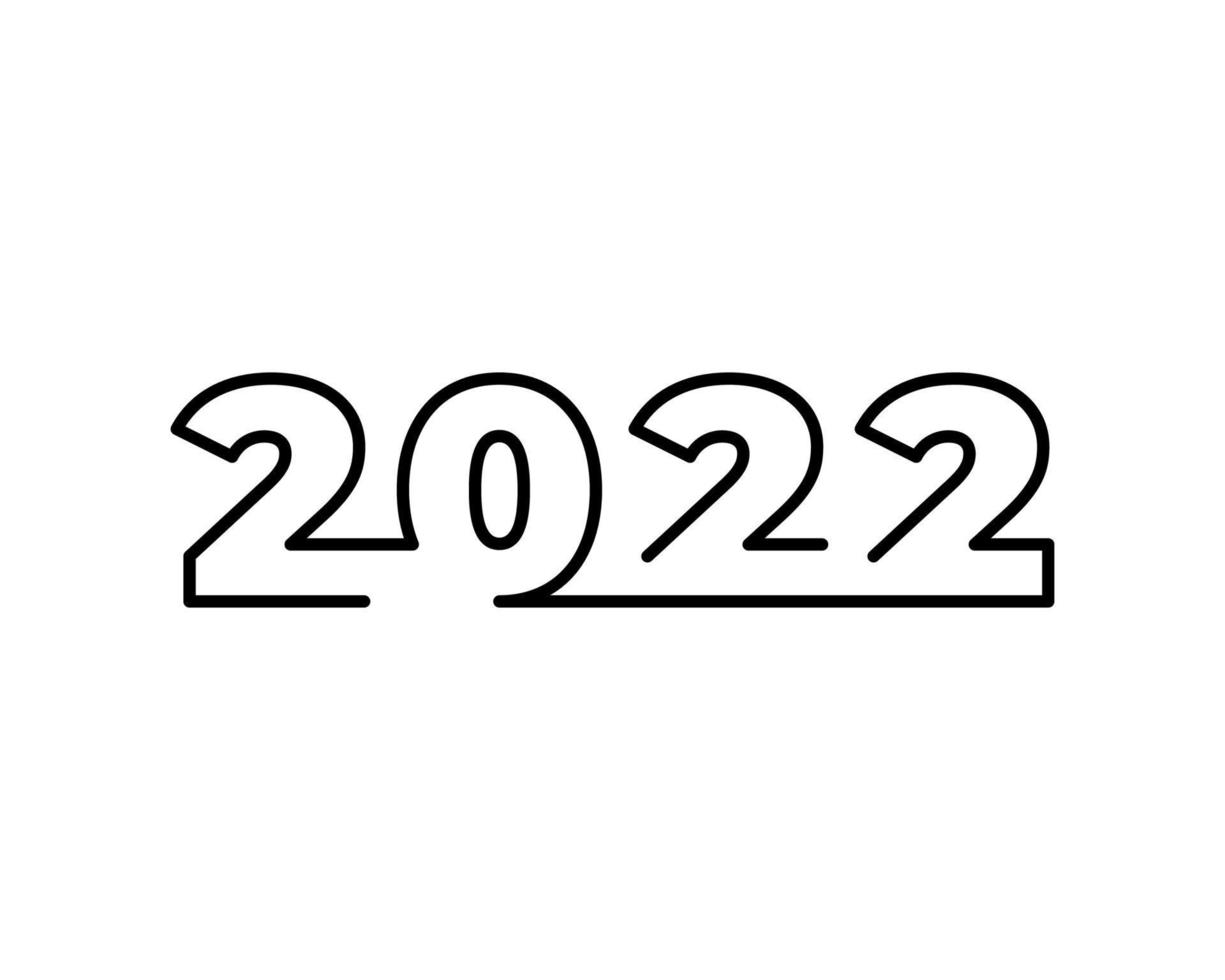 gott nytt år 2022 lång skuggdesignmall. modern design för kalender, inbjudningar, gratulationskort, semesterblad eller utskrifter. vektor