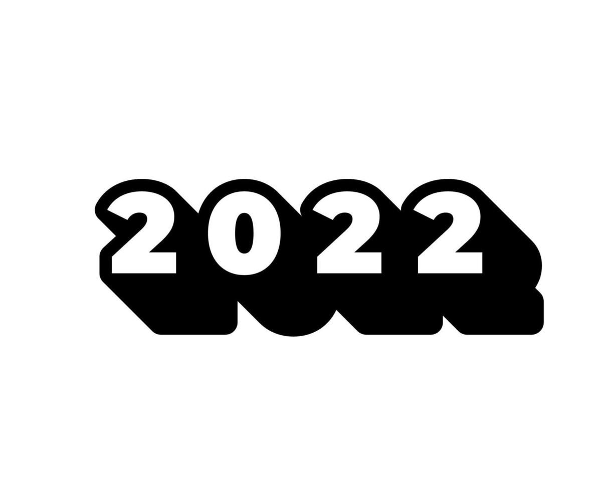 gott nytt år 2022 lång skuggdesignmall. modern design för kalender, inbjudningar, gratulationskort, semesterblad eller utskrifter. vektor