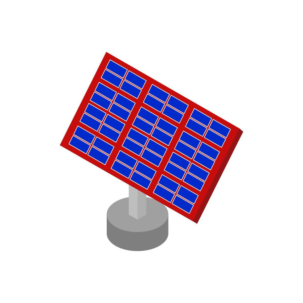 isometrisches Solarpanel auf weißem Hintergrund vektor